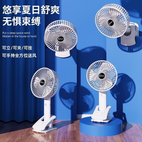 Quạt Super đa năng: cầm tay, kẹp bàn, để bàn tiện lợi [BH: TEST TẠI CHỖ]