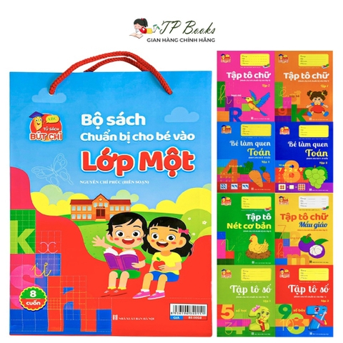 Combo Bộ 8 Cuốn Hành Trang Cho Bé Chuẩn Bị Vào Lớp 1 (Có Túi Đựng)