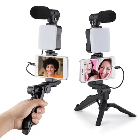 Bộ tích hợp quay Video gồm mic đa năng, đèn, chân bạch tuột tiện lợi 