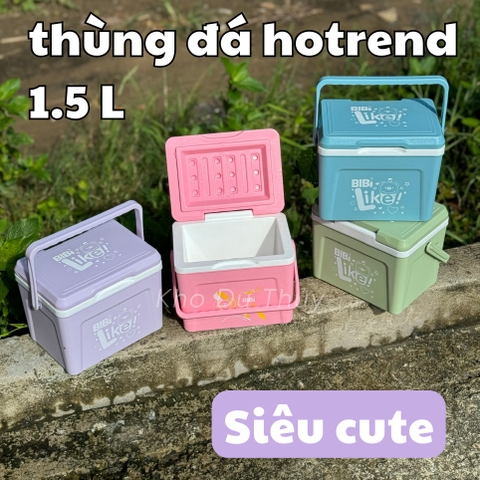 Thùng đựng trà sữa, thùng đá, đồ ăn nhà bếp mini 1.5L hot trend  - mẫu về ngẫu nhiên [BH: NONE]