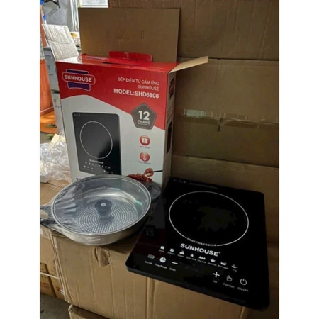 Bếp từ SH6011 tặng kèm nồi, chế độ nấu đa dạng: Lẩu, xào, súp, đun nước, nướng, chiên [BH: 1 Tháng]