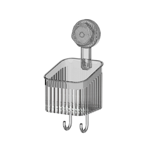 Kệ trong suốt 1 ngăn hít chân không kèm 2 móc treo đa năng [BH: NONE]