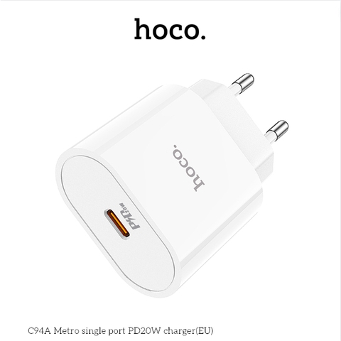 CÓC SẠC NHANH 20W HOCO C94A (1 CỔNG TYPE C PD) CHÍNH HÃNG [BH 1 NĂM]