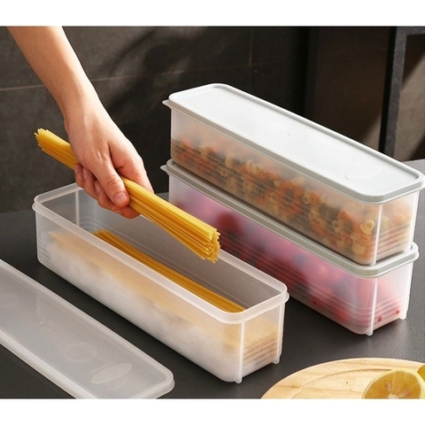 Hộp nhựa chữ nhật đa năng đựng, bảo quản thực phẩm, đũa thìa dụng cụ  bếp