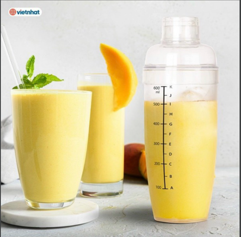 Bình pha chế thức uống Shaker nhựa VN có vạch chia 600ml [BH: NONE]