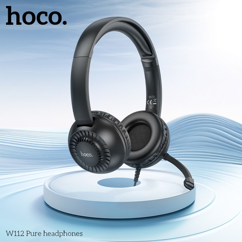 Tai nghe có dây 3.5 Headphone HOCO W112 mẫu tai nghe chụp tai có mic siêu đẹp [BH 1 Năm]