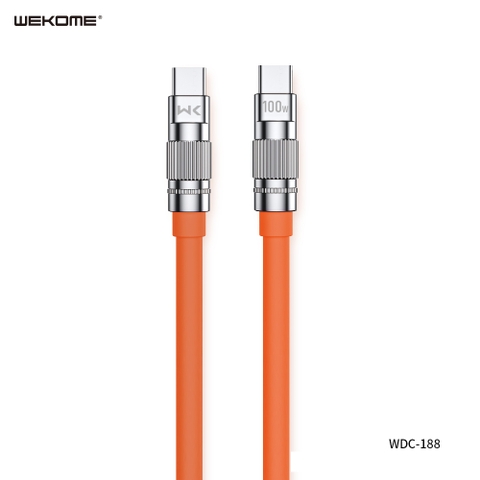 Cáp sạc nhanh 100w WEKOME WDC-187 (C-C) cáp silicone 2 đầu Type C chính hãng