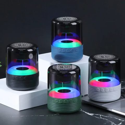 Loa bluetooth T&G TG-369 mẫu loa tròn trong suốt kèm đèn led siêu đẹp [BH 1 năm]