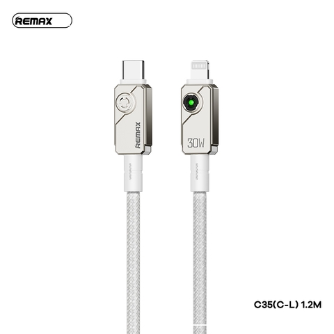 Cáp sạc nhanh 30W Remax C35 (c-l) cáp Type C ra Iphone  dài 1m2 có đèn báo sạc chính hãng [BH 1 Năm]