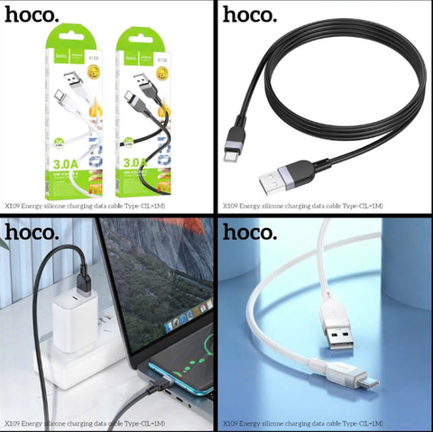 Cáp sạc nhanh 3A HOCO X109 cáp silicone USB ra Type C dài 1m chính hãng