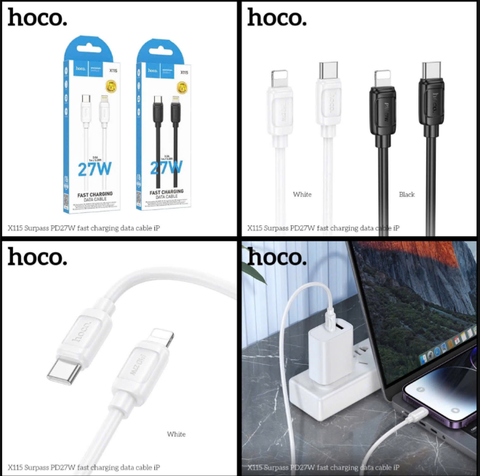 Cáp sạc HOCO X115 Type C ra Iphone  (c-l) sạc nhanh 27W mẫu mới siêu đẹp [BH 1 Năm]