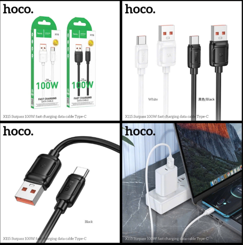 Cáp sạc HOCO X115 usb ra Type C sạc nhanh 100W mẫu mới siêu đẹp [BH 1 Năm]