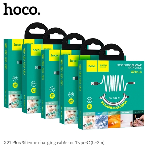 Cáp sạc nhanh 3A HOCO X21 Plus cáp silicone USB ra Type C dài 2M chính hãng