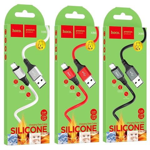 Cáp sạc nhanh dây dù HOCO X86 usb ra Iphone dài 1M chính hãng [BH 1 Năm]