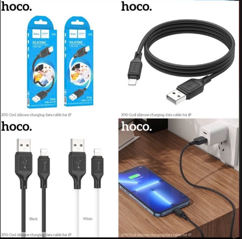 Cáp sạc nhanh 2.4A HOCO X90 cáp USB ra Iphone dây silicone siêu bền