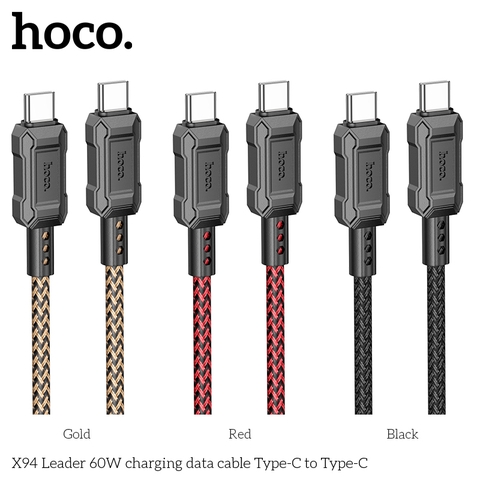 Cáp sạc nhanh 60w hoco x94 2 đầu type C (c-c) dây dù chính hãng [BH 1 Năm]