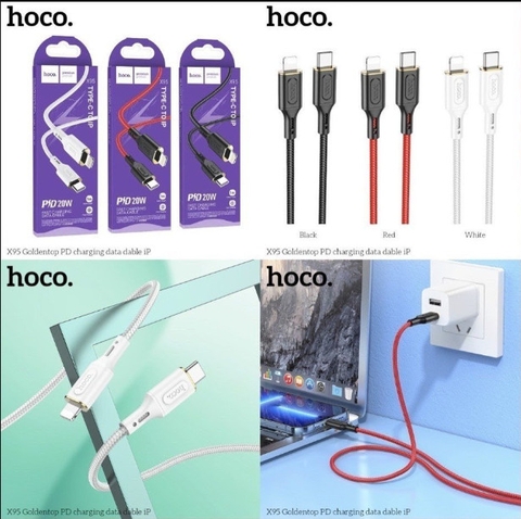 CÁP SẠC NHANH 20W HOCO X95 (C-L) TYPE-C TO IPHONE DÂY DÙ CHÍNH HÃNG [BH 1 NĂM]