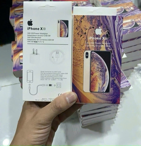 Bộ sạc 5W iPhone X(s) / XS Max (cóc 1 cổng USB, cáp usb ra iphone lightning{a-l}) [BH: 3 Tháng] 5l9c11