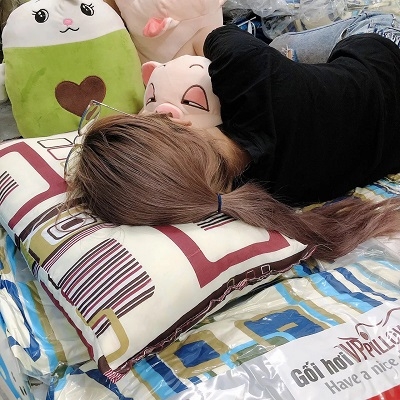 Combo 2 cái Gối nằm ép hơi cao cấp Polyester VP [BH: NONE]