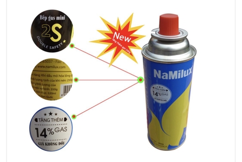 Chai gas mini NAMILUX nhà bếp bình 250g chính hãng