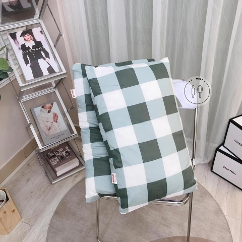 Set 2 ruột gối Bông Polyester Organic MUJI kẻ sọc (ko kèm áo gối) nặng 1.3kg SIZE  48 x 74 (+- 3cm)  [BH: NONE]