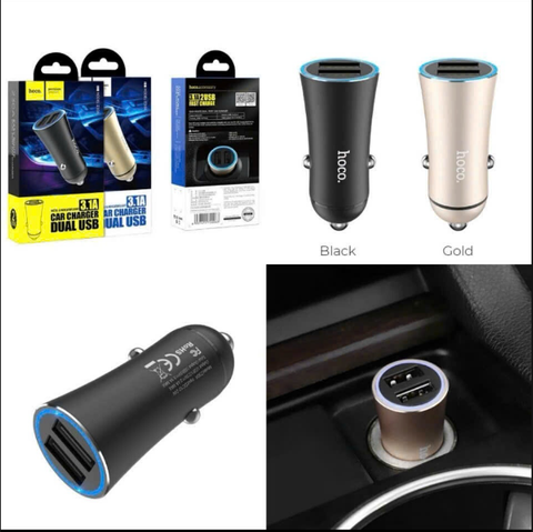 Tẩu sạc xe hơi 3.1A HOCO Z30A tẩu 2 cổng USB kèm đèn led siêu đẹp