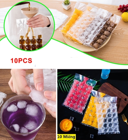Set 10 túi làm đá viên sử dụng một lần / pktn sale
