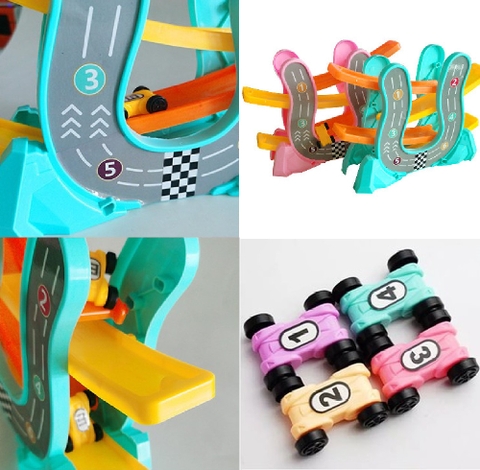 Đồ chơi băng trượt xe đua 3 tầng cho bé