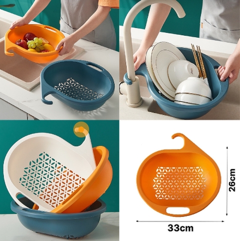 Rổ gài vòi rửa bát tiện dụng (26x31cm) nhà bếp