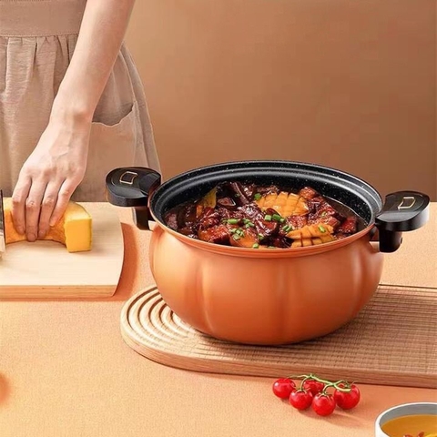 Nồi áp suất HÌNH QUẢ BÍ size 28cm chống dính siêu tiện lợi  [BH: NONE]