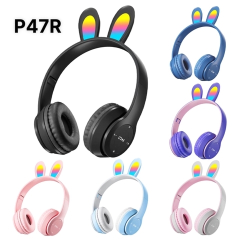 Headphone Bluetooth P-47R Tai thỏ [BH: 3 THÁNG]