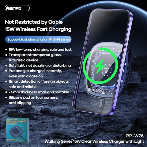 Đế sạc nhanh không dây 15w Remax RP-W76 chính hãng [BH: 1 năm]