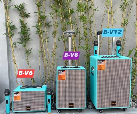 Loa BMB B-V8 bluetooth karaoke kéo kèm 2 micro không dây [BH 1 năm]