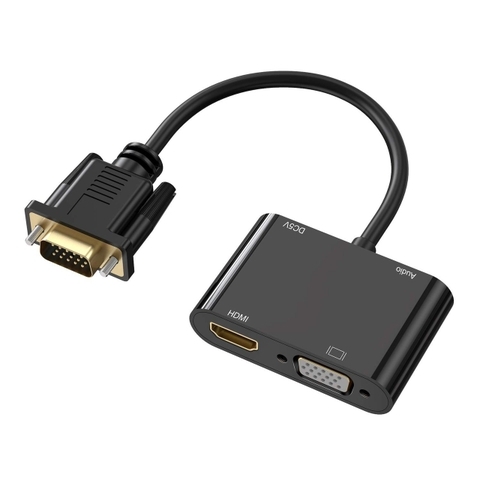 Cáp chuyển, jack chuyển tai nghe HDMI ra VGA + HDMI X042 [BH 3 tháng]