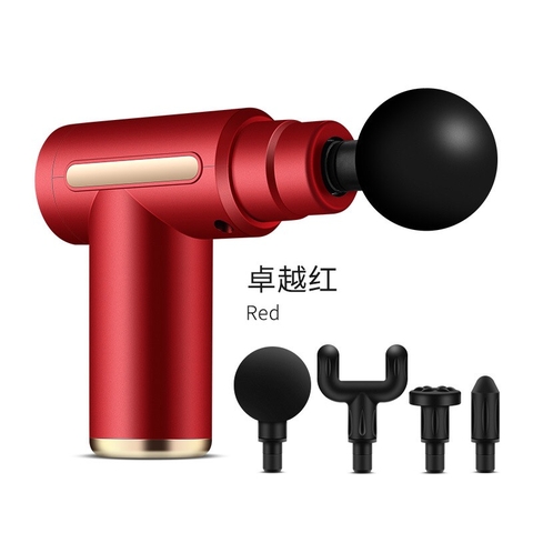Súng massage cầm tay Fascial Gun OSK-802 nút cơ LOẠI 2 (4 đầu 6 cấp độ  trị đau mỏi, căng cơ) [BH 1 tháng]