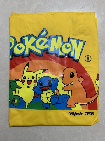 Áo mưa cánh dơi trẻ em size 11 (cao 1.1m) Pokemon cho bé