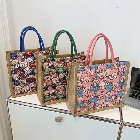 Túi xách, túi cầm tay du lịch siêu xinh hình Gấu kiểu dáng Vin dài 34 x rộng 17.5 x cao 30 cm[BH: NONE]