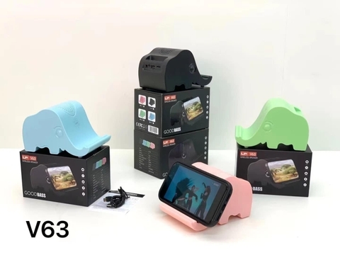 Loa bluetoot hình Elephant ngộ nghĩnh LPV-63 kiêm giá đỡ điện thoại [BH:  3 tháng]