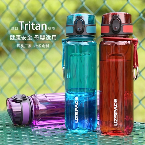 Bình nước nhựa màu thể thao BINVER có vạch chia 500ml mở nắp bằng 1 nút bật tiện lợi [BH: NONE]