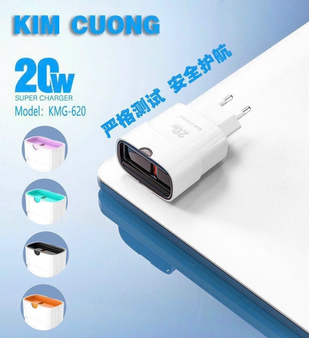 Cóc sạc nhanh 20W Kim Cương KMG-620 1 cổng usb chính hãng [BH 6 tháng]