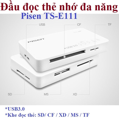 Đầu đọc thẻ nhớ USB 3.0 ALL-IN-ONE PISEN TS-E111 chính hãng [BH 1 năm]