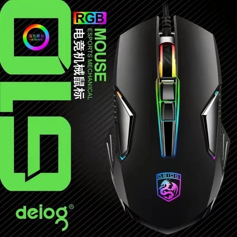 Chuột gaming có dây DEIOG G3 có 5 nút hỗ trợ app led RGB 16 triệu màu 1600DPI chính hãng [BH 1 năm]