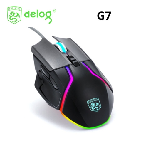 Chuột gaming có dây DEIOG G7 có 4 nút hỗ trợ app led RGB 16 triệu màu 6400 DPI chính hãng [BH 1 năm]