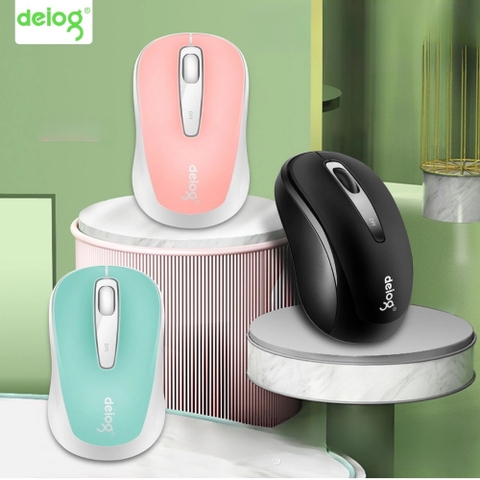 Chuột không dây Màu Đen, Xanh DEIOG Q2 pin sạc 3 nút silent chống ồn 1600DPI chính hãng [BH 1 năm]