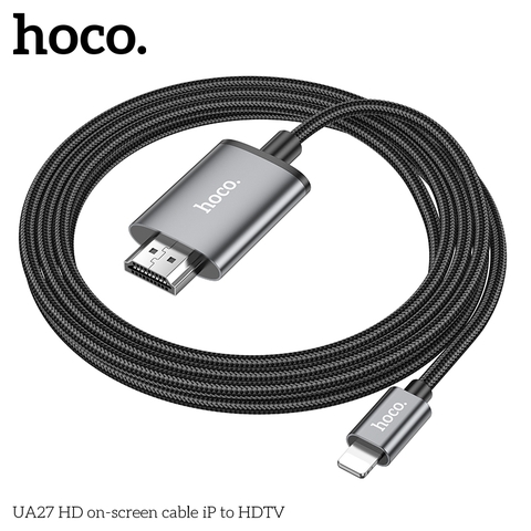 Cáp jack chuyển đổi màn hình HOCO UA27 iphone lightning ra HDMI 1080p dài 2m chính hãng [BH 1 năm]