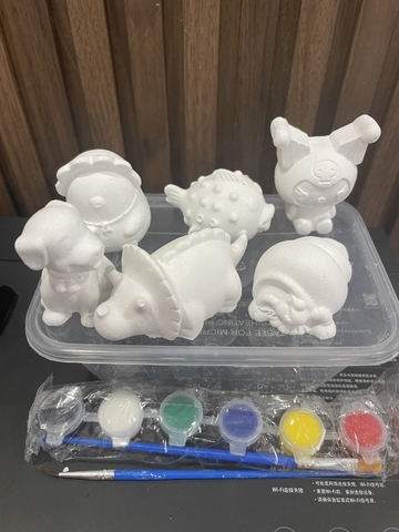 Hộp 10 tượng thạch cao kèm cọ và 8 màu cho bé, HÌNH NGẪU NHIÊN [BH: NONE]