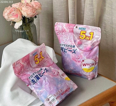Bịch 50 viên nước giặt xã 5in1 Nhật Bản, hương nước hoa diệt khuẩn [BH: NONE]