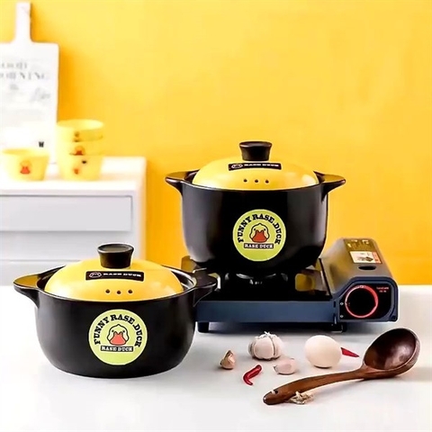 Nồi lẩu, nồi canh FUNNY RASE DUCK 3.5L đất tráng men sứ  [BH: NONE]