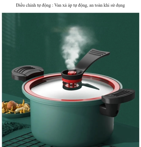 Nồi áp suất chống dính TOTIPOTENT POT 22cm có van xả tự động dùng được bếp ga, bếp từ [BH: NONE]