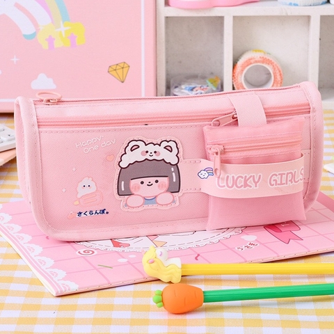 Bóp đựng bút, thước LUCKYGIRL cho bé  23x6x11cm [BH:  NONE]